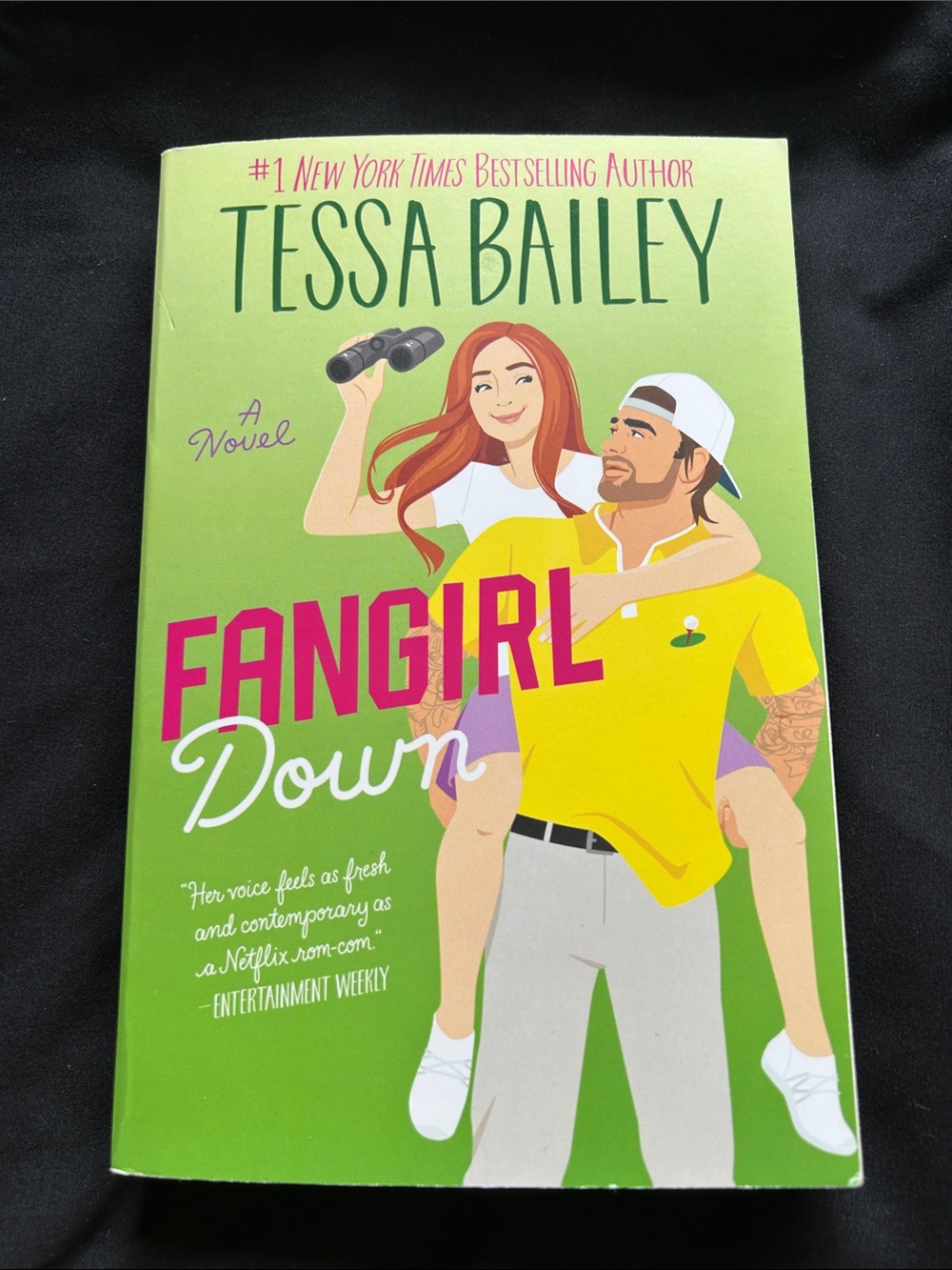 Fangirl Down by Tessa Bailey - Bright Green Cover